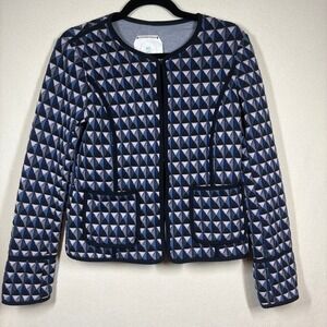 Hei Hei Anthropologie Quilted Vala‎ Knit Blazer Jacket S Blue Prep Grandma Chic